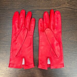 Nordstrom Gloves - Silk Lined Leather Gloves in Red